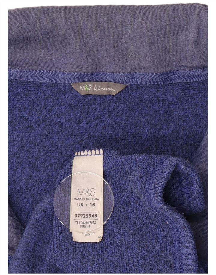 Marks & Spencer Damen-Trainingsanzugoberteil mit bequemer Passform, Gr. 16, Blau