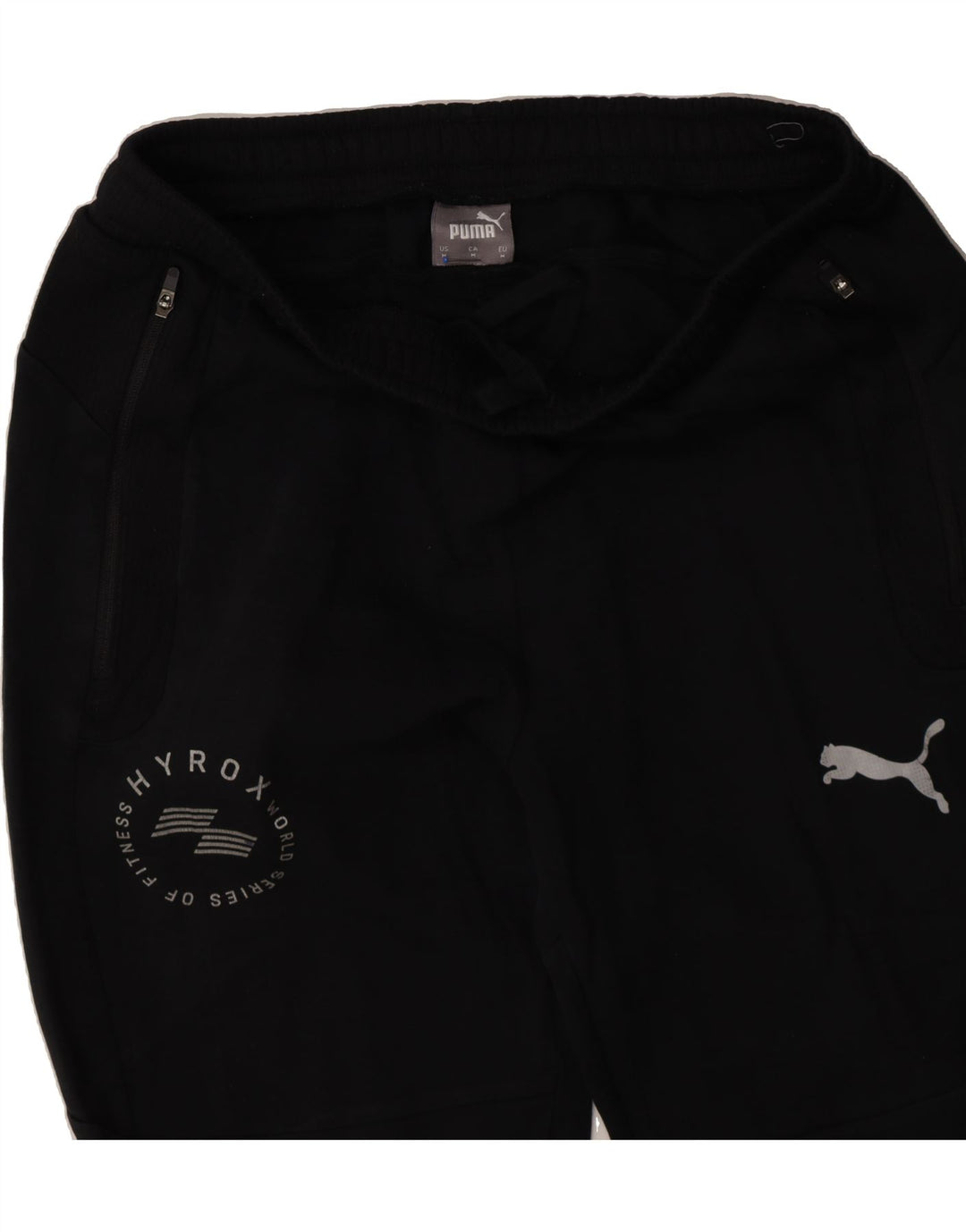PUMA Womens Graphic Tracksuit Trousers UK 14 Medium  Black Cotton Vintage Puma and Second-Hand Puma from Messina Hembry 