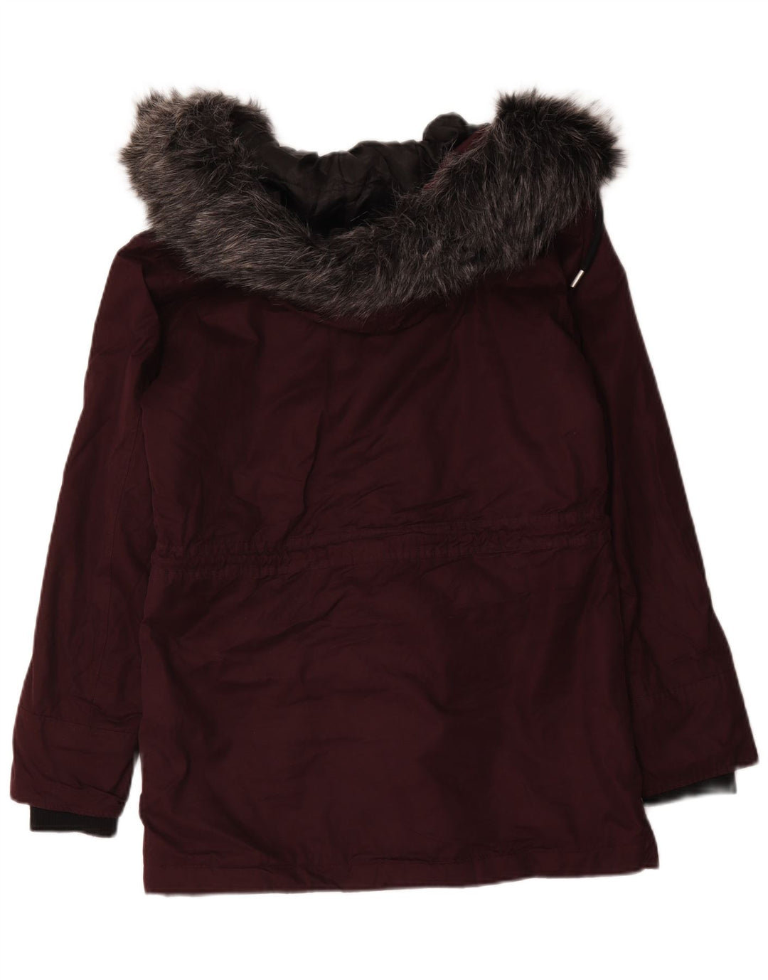 Superdry Damen-Parka mit Kapuze, übergroß, Gr. 10, Burgunderrot
