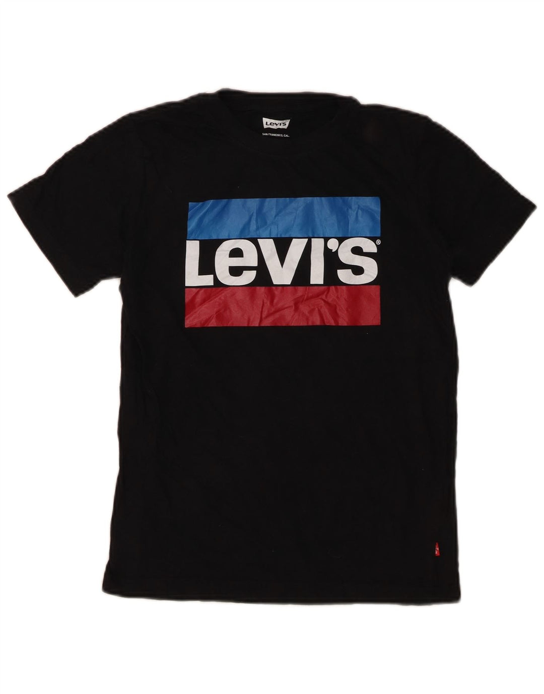 Levi's Jungen-T-Shirt mit Grafik, 10–11 Jahre, mittelgroß, schwarze Baumwolle