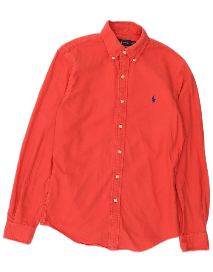 Ralph Lauren Herren-Slim-Fit-Hemd, klein, aus roter Baumwolle
