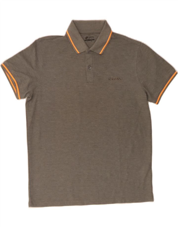 LOTTO Mens Life's Polo Shirt Large Grey Polyester Vintage Lotto and Second-Hand Lotto from Messina Hembry 