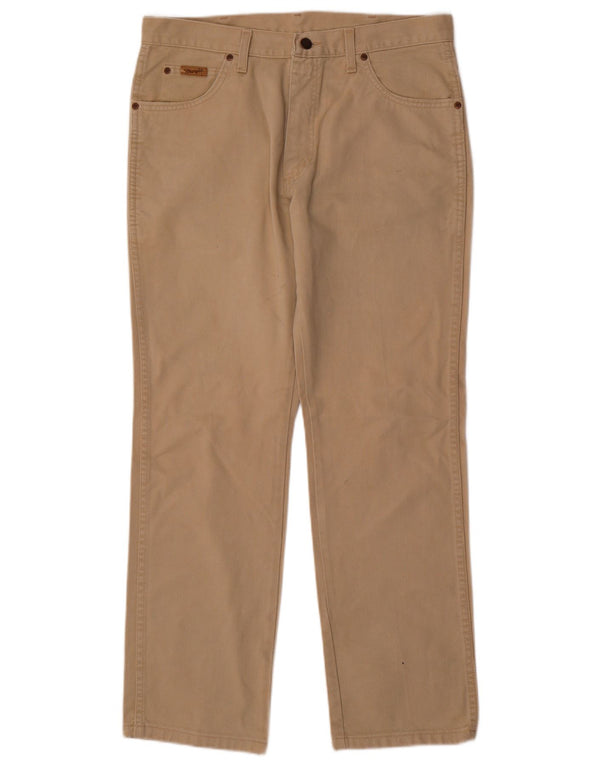 WRANGLER Herren Texas Straight Jeans W34 L30 Beige Baumwolle