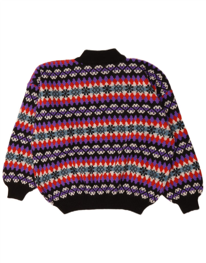 Vintage Herren Pullover mit Rollkragen, groß, mehrfarbig, Fair Isle