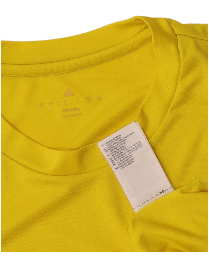 Adidas Herren Climalite T-Shirt Top Large Gelb Polyester