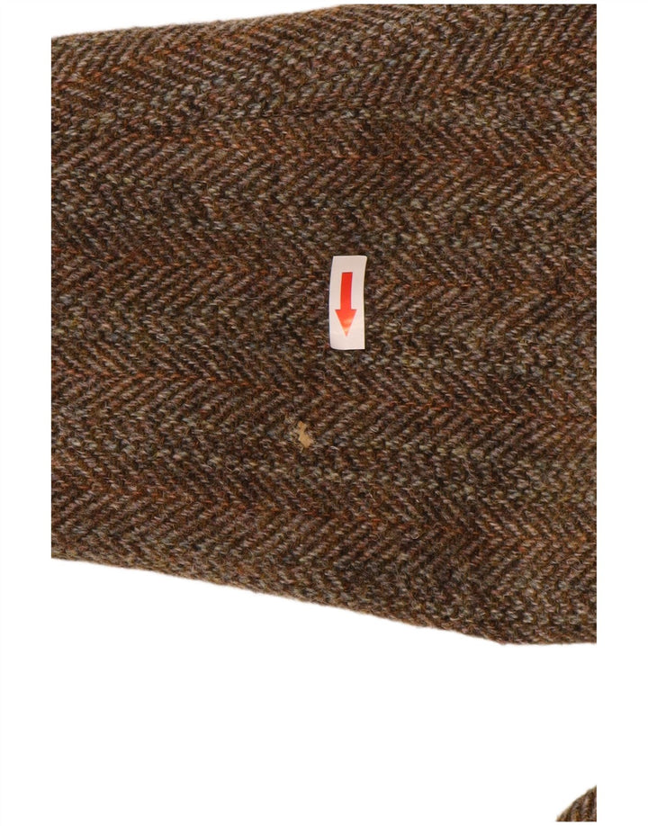 Harris Tweed Herren-Blazer mit 2 Knöpfen, UK 44, 2XL, braune Wolle mit Fischgrätenmuster