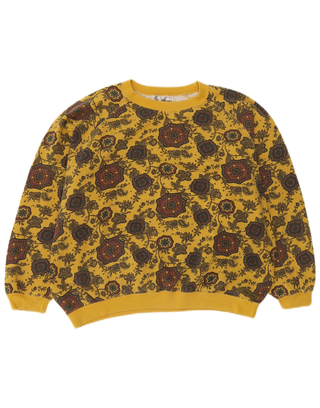 PATRIZIA DINI Damen Sweatshirt Pullover UK 14 Mittelgelb geblümt