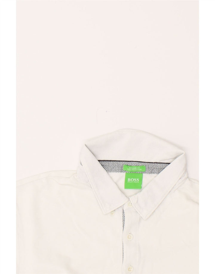HUGO BOSS Herren Poloshirt mit normaler Passform, Größe L, Weiß