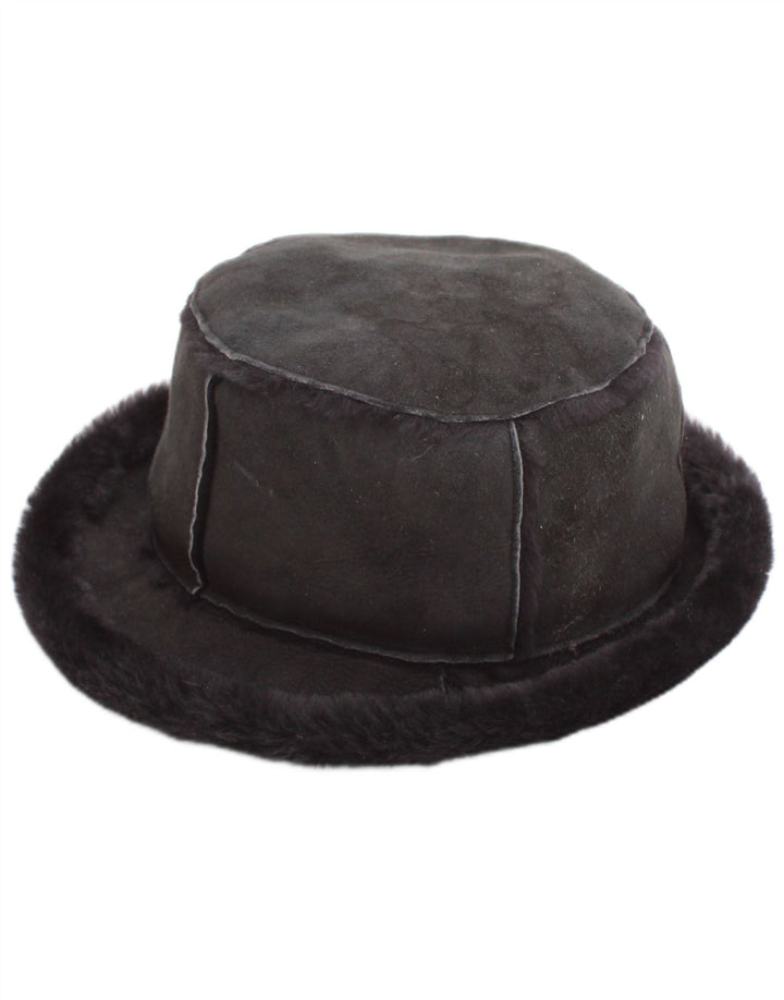 Borsalino Damen Shearling Bucket Hat Mittelgraues Wildleder