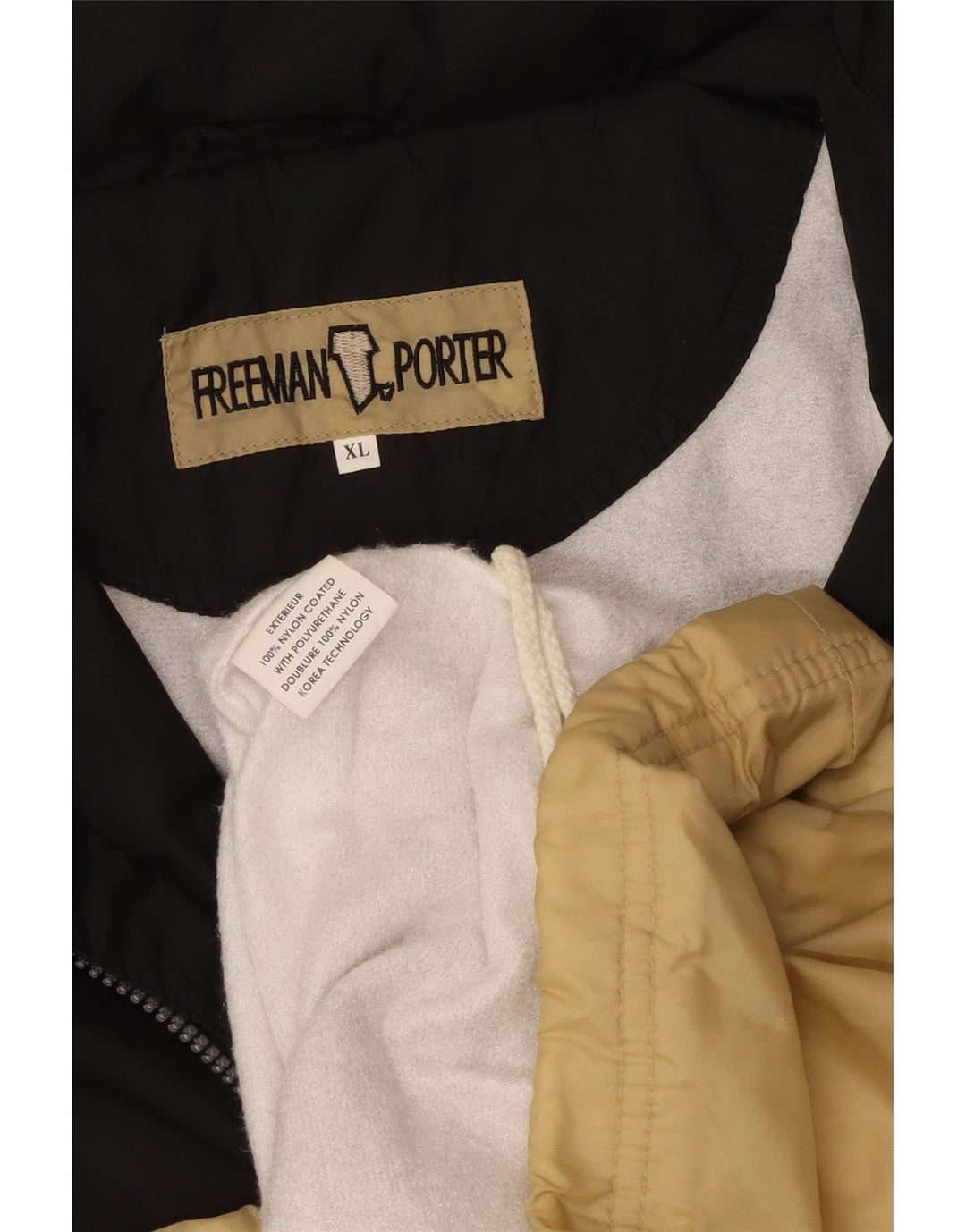 FREEMAN T. PORTER Grafischer Herren-Trainingsanzug, Oberteil, Jacke, XL, Beige, Farbblock