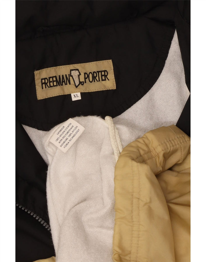 FREEMAN T. PORTER Grafischer Herren-Trainingsanzug, Oberteil, Jacke, XL, Beige, Farbblock