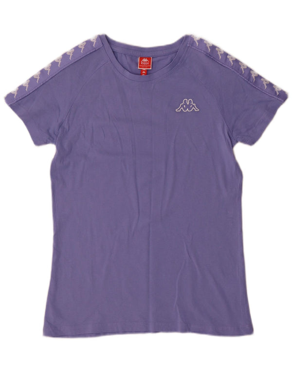 Kappa Womens Graphic T-Shirt Top UK 14 Large Lila Baumwolle
