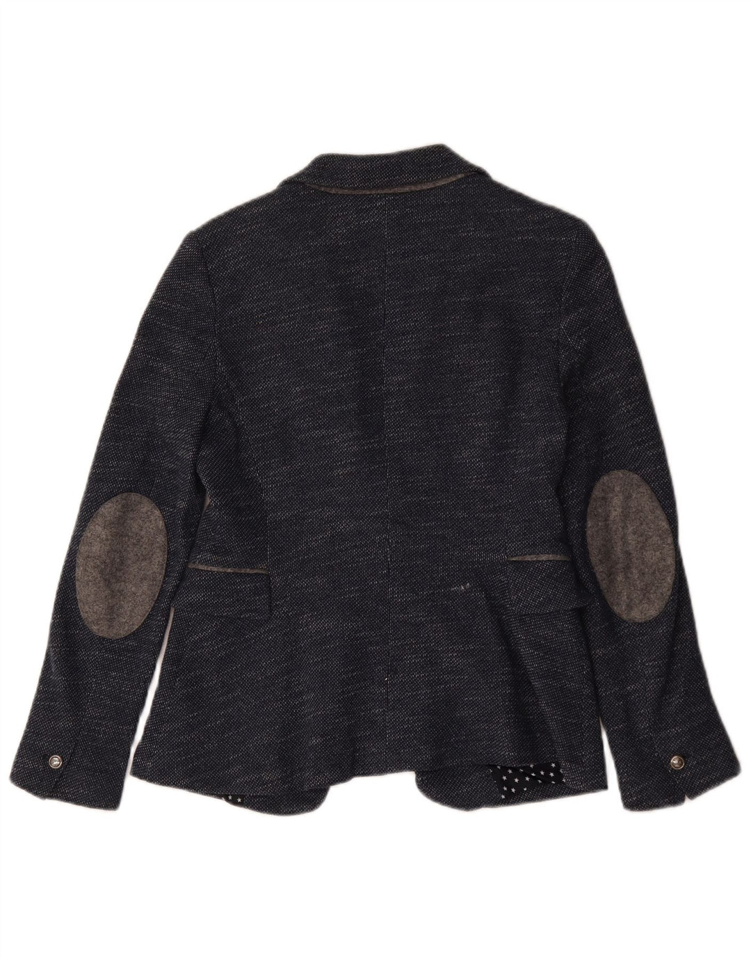 Zara Damen 1-Knopf-Blazerjacke UK 12 Mittelmarineblau meliert