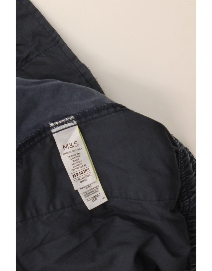MARKS & SPENCER Herren Cargoshorts W34 Große marineblaue Baumwolle