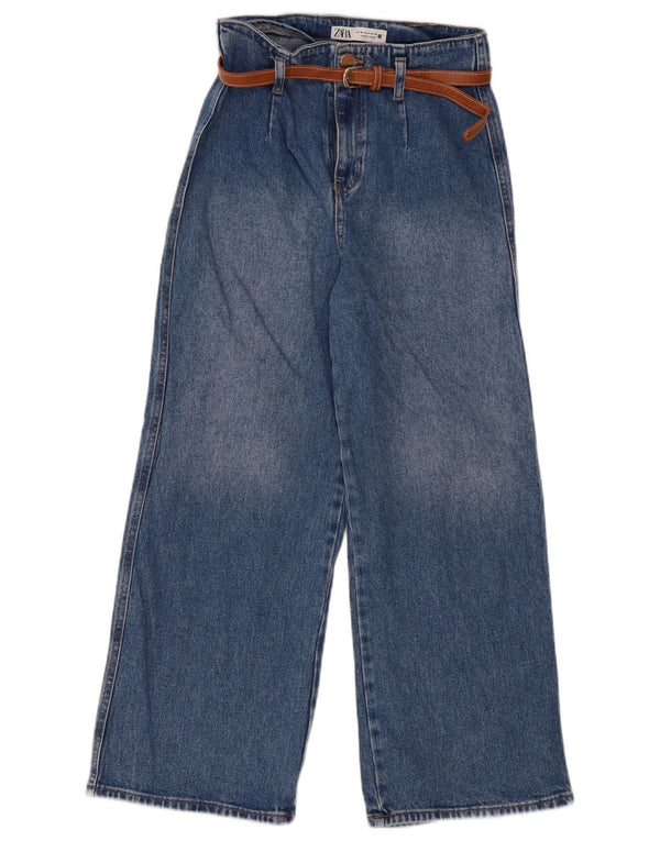 Zara Womens High Waist Wide Leg Jeans EU 36 XS W26 L26 Blue