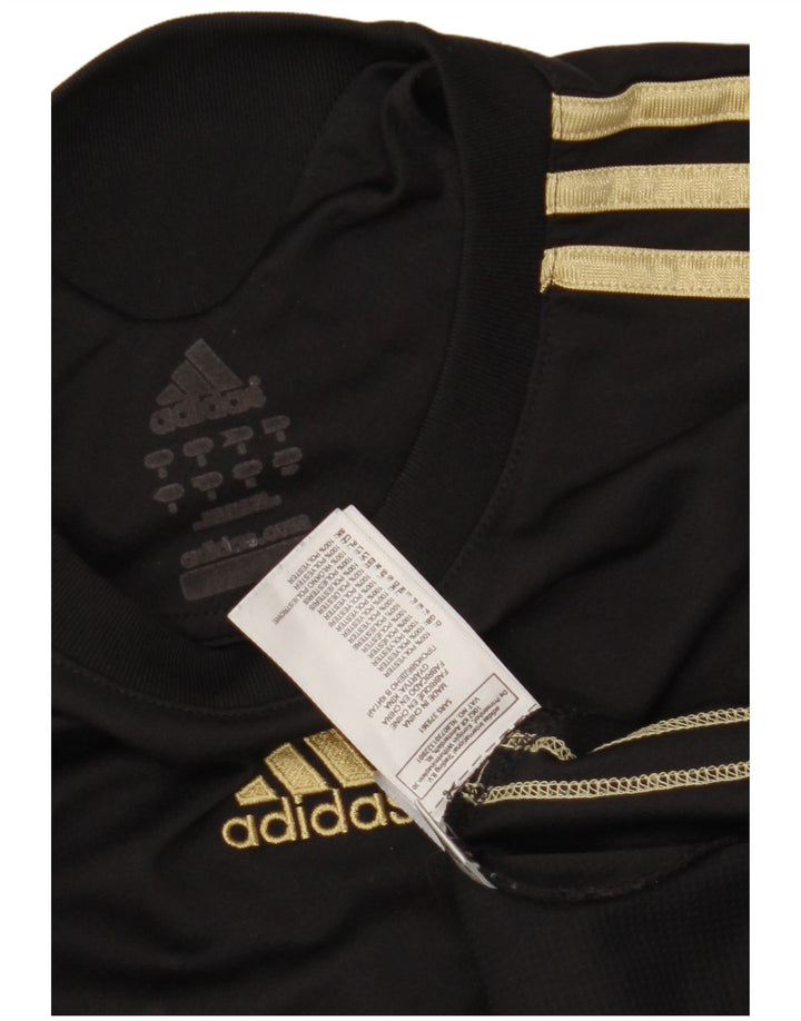 Adidas Herren-T-Shirt mit abstraktem Muster, klein, aus schwarzem Polyester