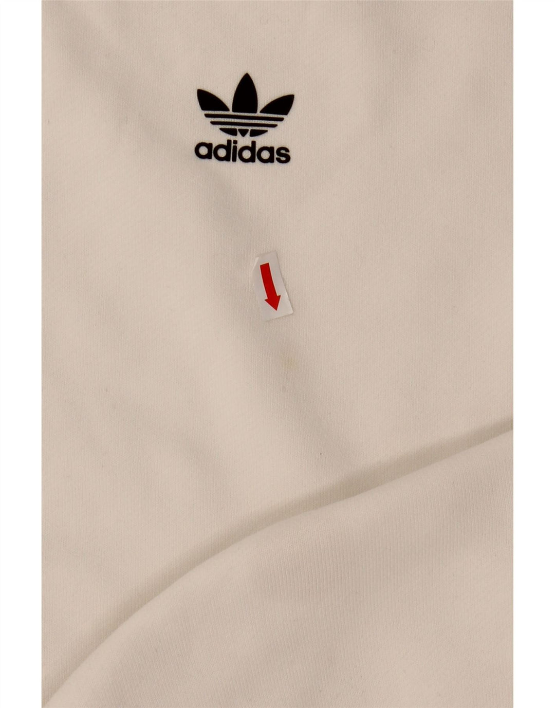 ADIDAS Damen-Sweatshirt in Übergröße mit Grafik, UK 8, Größe S, weiße Baumwolle