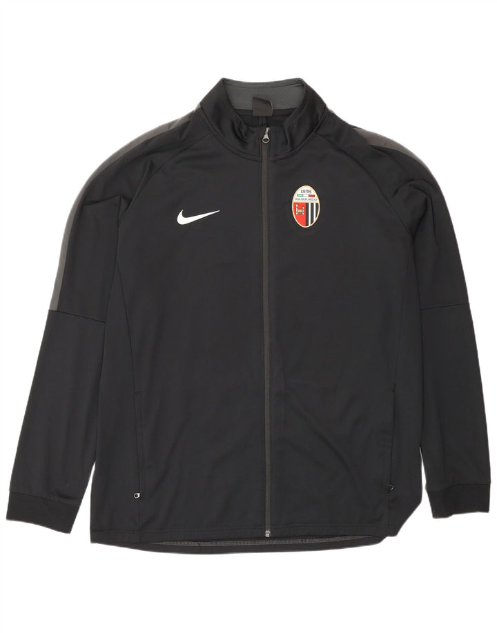 Nike Herren-Trainingsanzugoberteil mit Grafik, XL, schwarzes Farbblock-Polyester