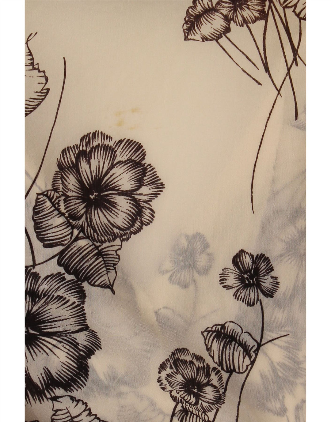 VINTAGE Damen Durchsichtige Hemdbluse UK 12 Medium Off White Floral