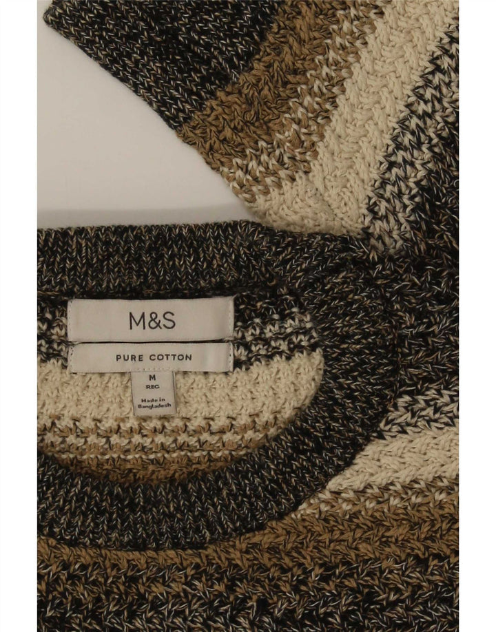 Marks & Spencer Herren-Pullover mit Rundhalsausschnitt, mittelgroß, mehrfarbig gestreift