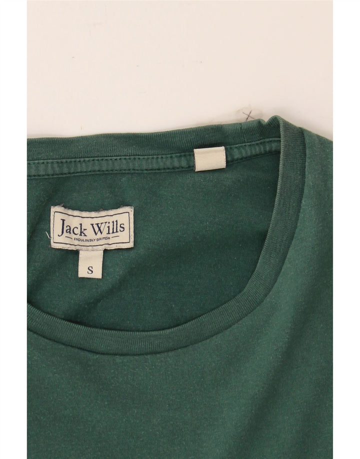 JACK WILLS Mens Graphic T-Shirt Top Small Green Cotton Vintage Jack Wills and Second-Hand Jack Wills from Messina Hembry 