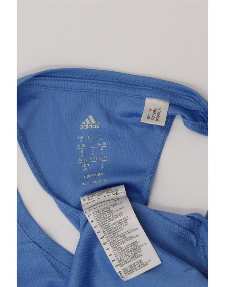 Adidas Damen Climalite Weste Top UK 8/10 Small Blau Polyester