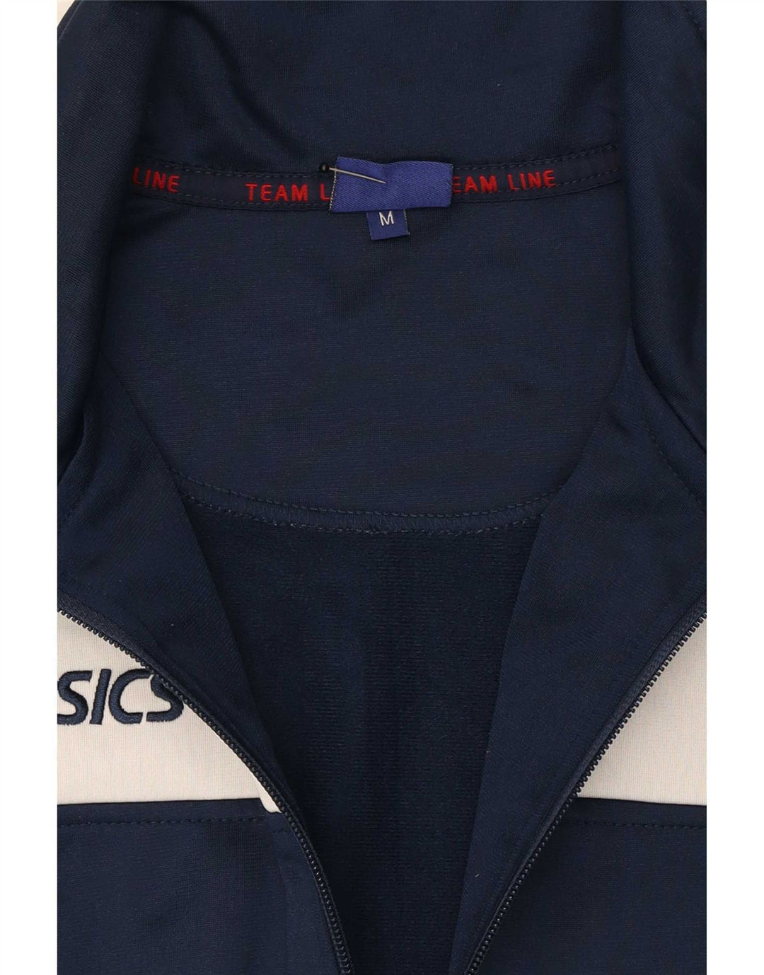 Asics Herren-Trainingsanzug, mittelgroß, Marineblau, Farbblock-Polyester