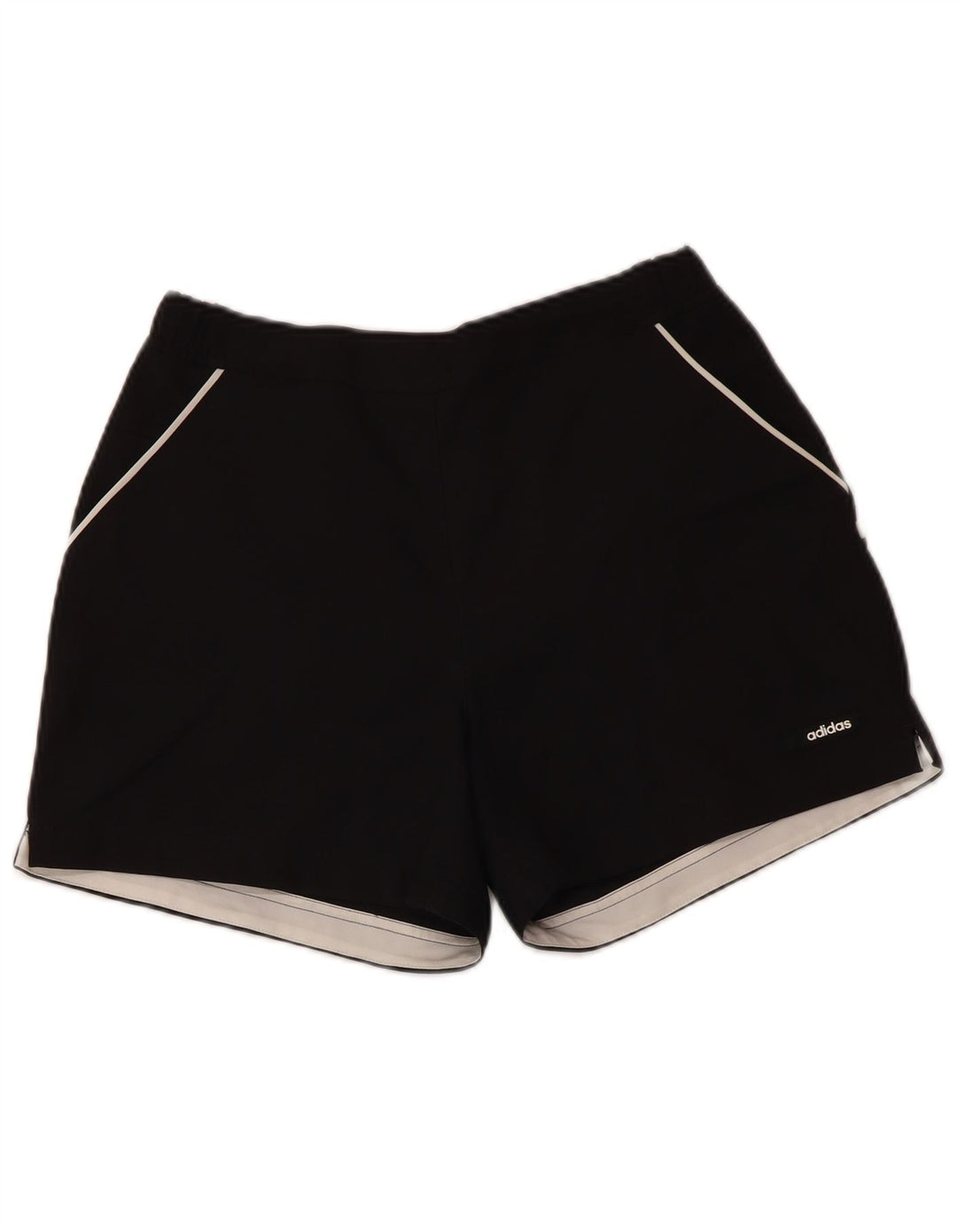 ADIDAS Damen Sportshorts UK 12 Medium Schwarz Polyester