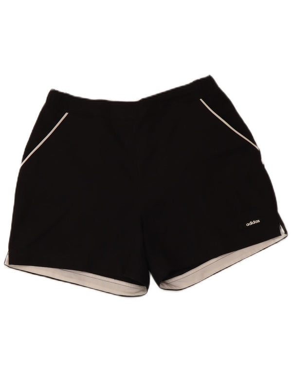 ADIDAS Damen Sportshorts UK 12 Medium Schwarz Polyester