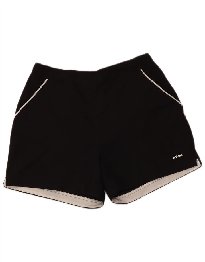 ADIDAS Damen Sportshorts UK 12 Medium Schwarz Polyester