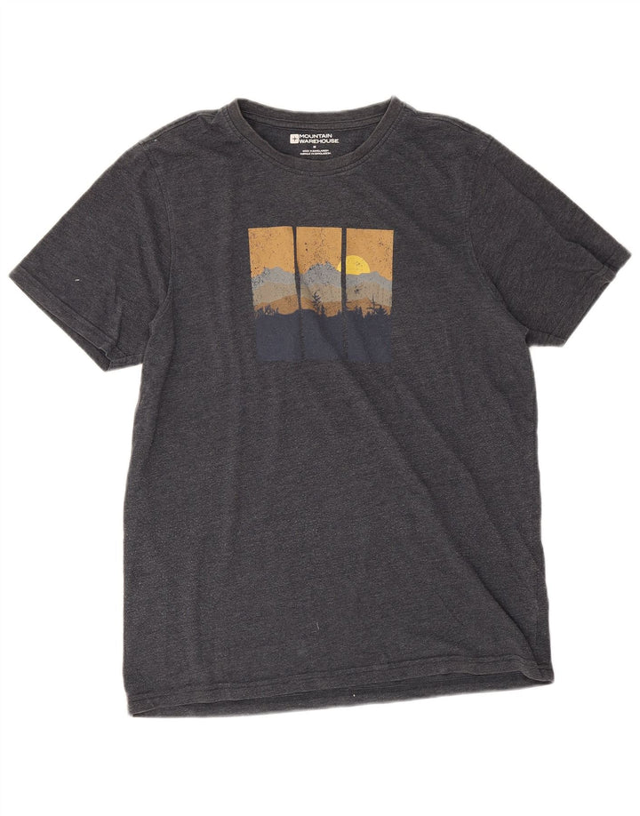 Mountain Warehouse Herren-T-Shirt mit Grafik, mittelschwarze Baumwolle