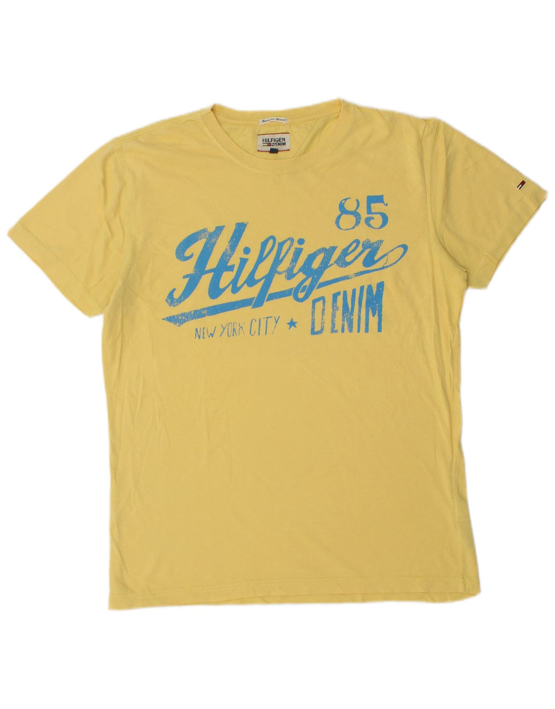 Tommy Hilfiger Herren-T-Shirt mit Grafik, mittelgelbe Baumwolle