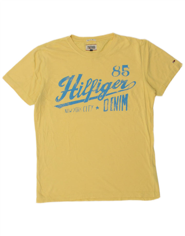 Tommy Hilfiger Herren-T-Shirt mit Grafik, mittelgelbe Baumwolle