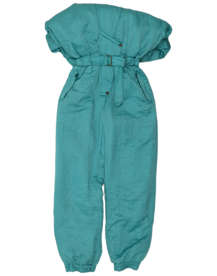 Vintage Damen Skioverall IT 44 Medium Türkis Polyamid Retro