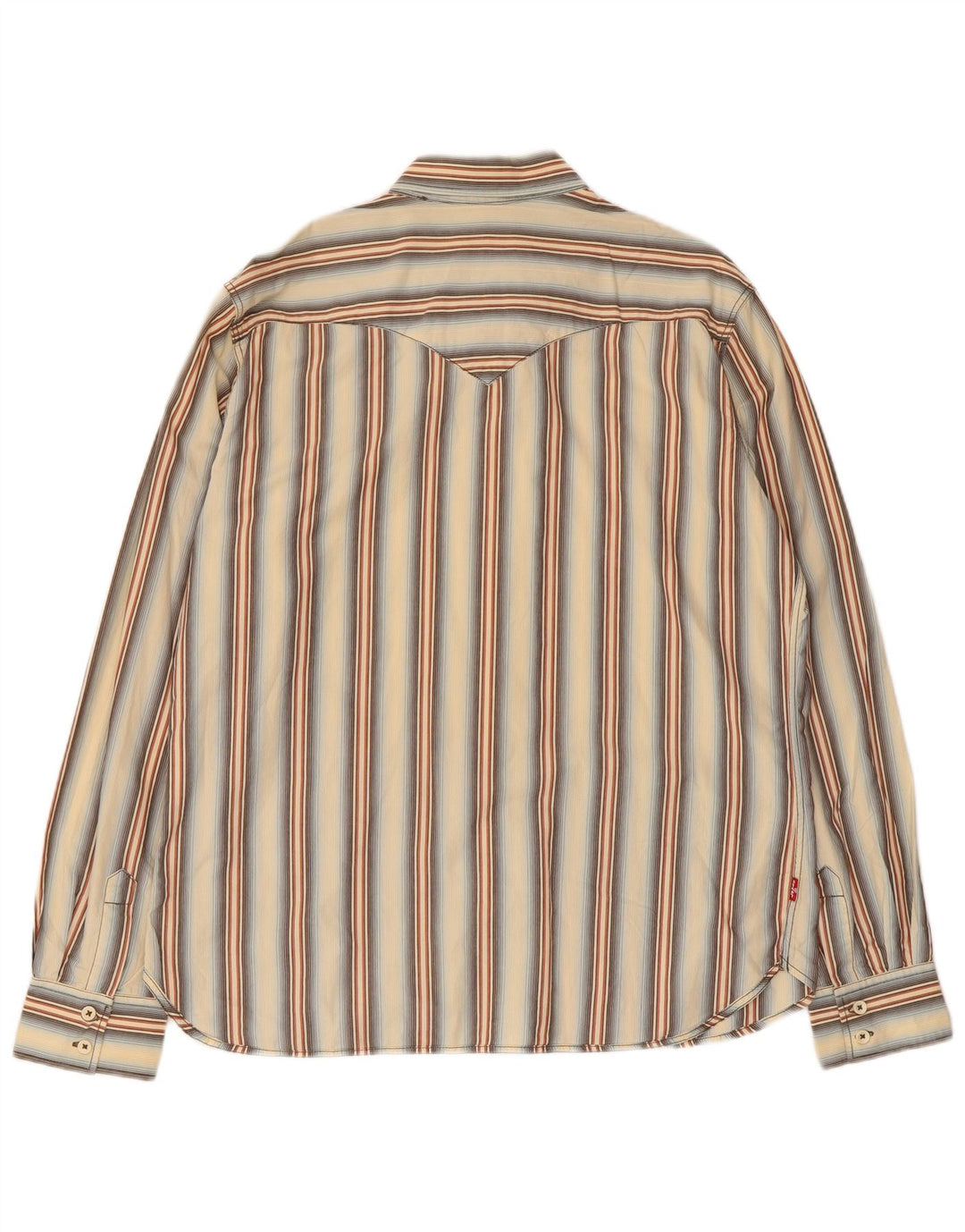 Levi's Herrenhemd, groß, beige gestreift, Baumwolle