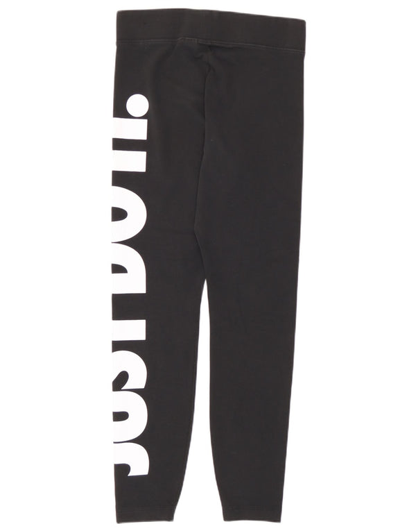 Nike Womens Graphic Leggings UK 12 Mittelschwarze Baumwolle