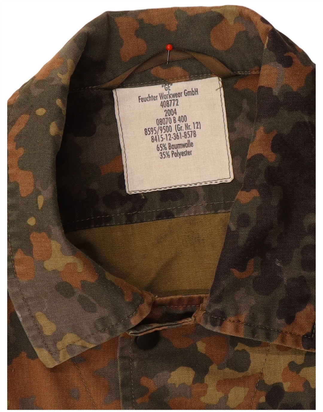 Vintage Herren Militärhemd Medium Khaki Camouflage Baumwolle