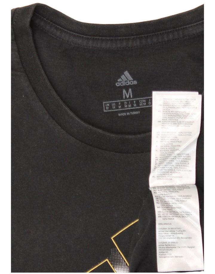 Adidas Herren Grafik T-Shirt Top Medium Schwarz Baumwolle