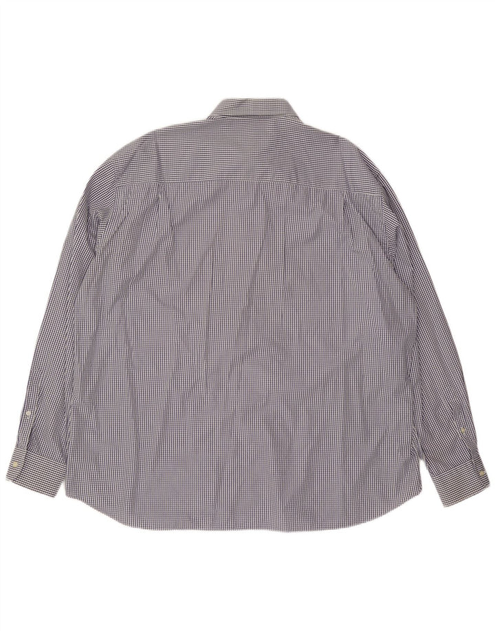 Paul & Shark Herren-Yachting-Hemd, Größe 47 18 1/2 2XL, marineblau karierte Baumwolle