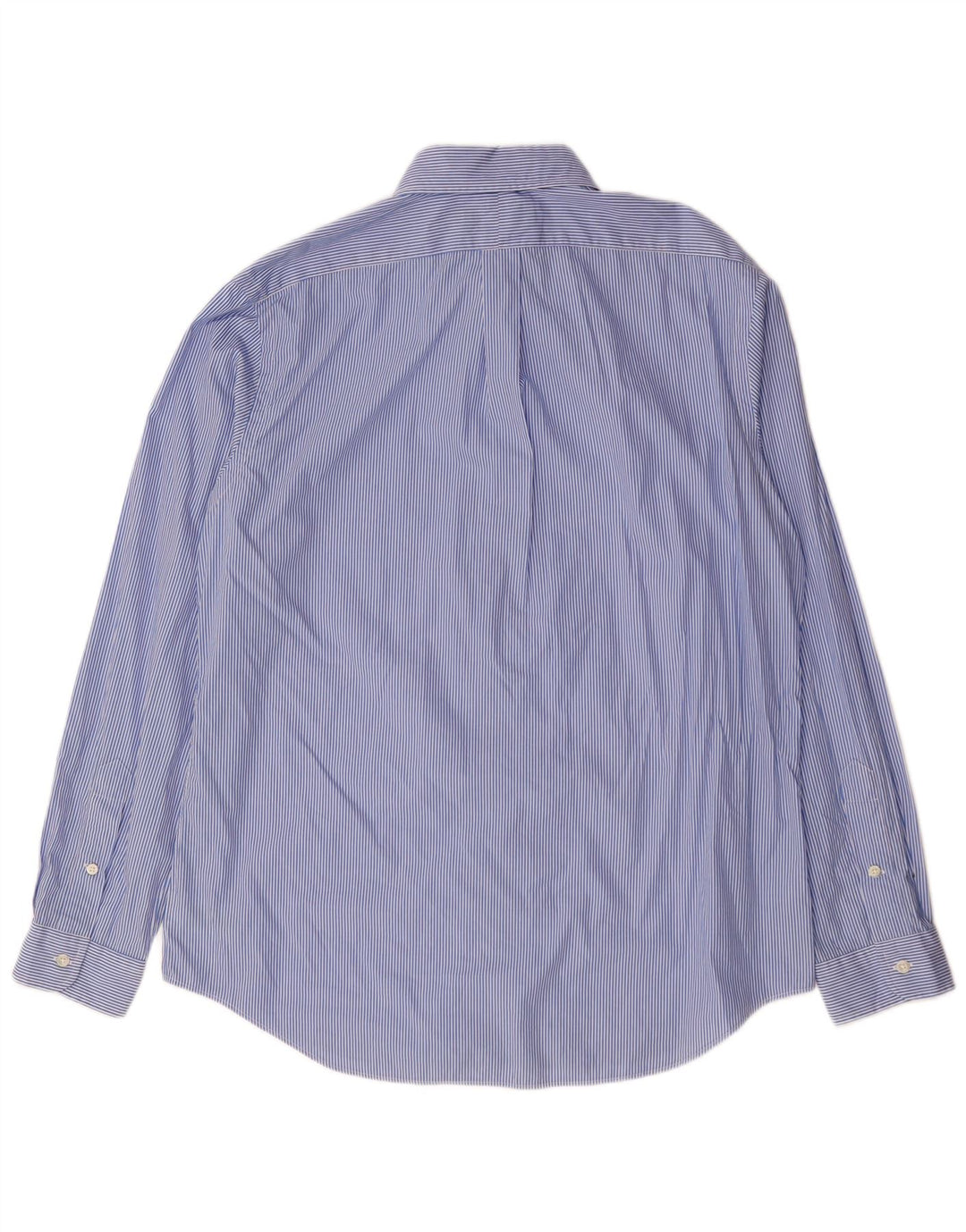 RALPH LAUREN Herren-Stretchhemd, große blaue Nadelstreifen-Baumwolle