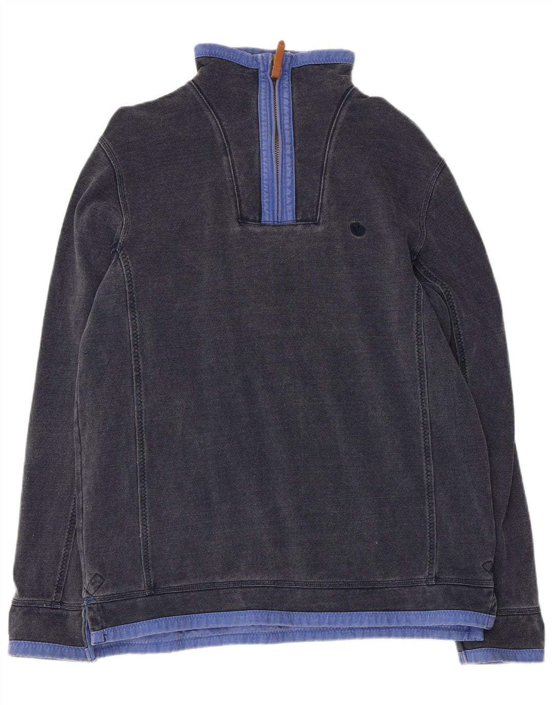 Fat Face Herren-Sweatshirt mit Reißverschluss am Hals, groß, marineblau, Baumwolle