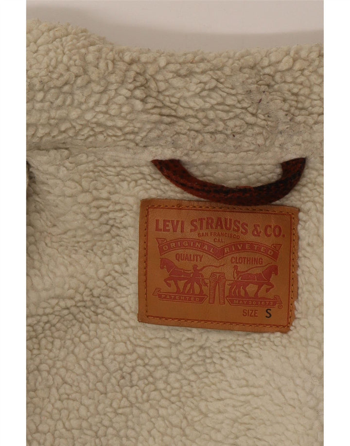 Levi's Herren Sherpa-Jacke UK 36 Small Brown Check Polyester
