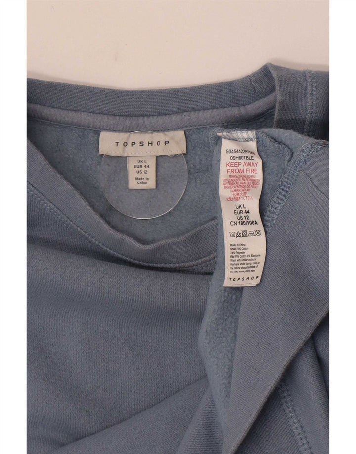 Topshop Damen-Sweatshirt in Übergröße, Größe UK 16, Größe L, Blau, Baumwolle
