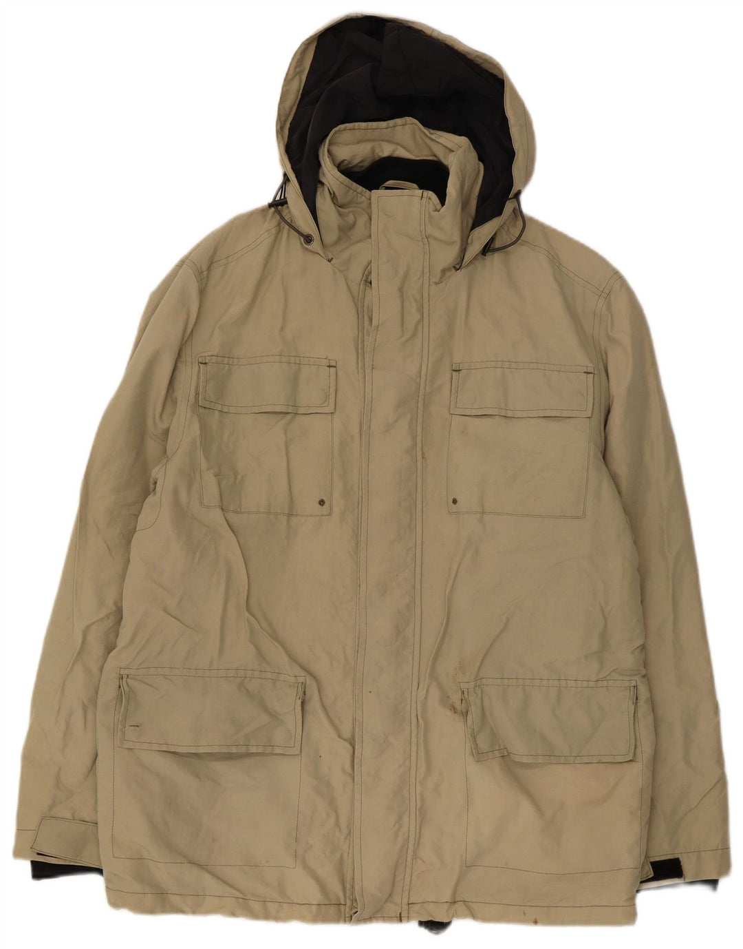 Gap Herren-Utility-Jacke mit Kapuze, UK 38, mittelbeigefarbenes Polyester