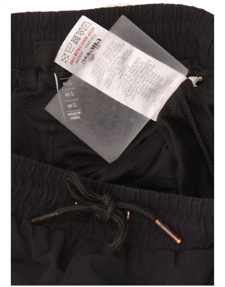 Ellesse Herren Cargo-Trainingshose, Jogginghose, großes schwarzes Nylon