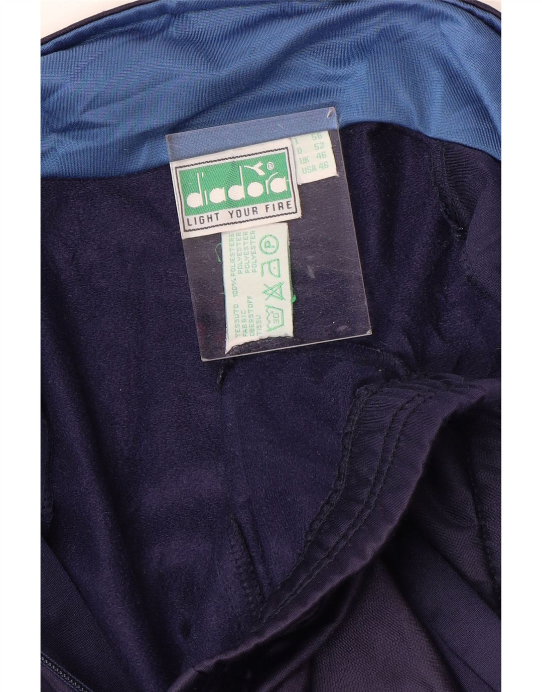 DIADORA Herren-Trainingsanzug-Top-Jacke, UK 46, XL, Marineblau, Farbblock-Polyester