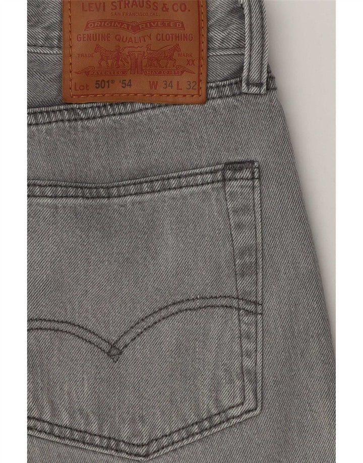 Levi's Herren 501 Straight Jeans W34 L32 Graue Baumwolle