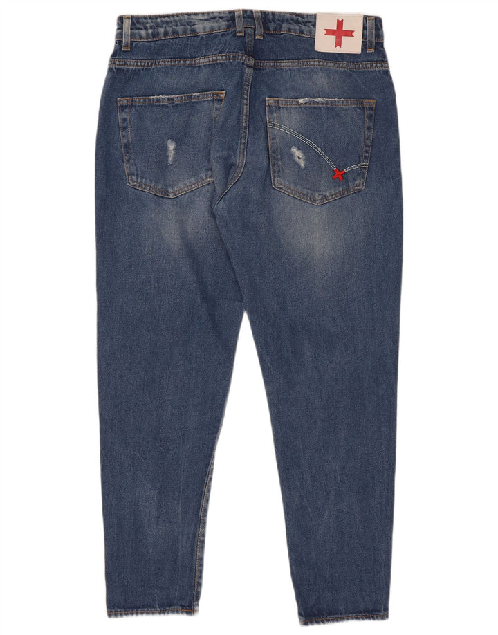 Zu Elements Herren Distressed Carrot Slim Jeans W32 L28 Blaue Baumwolle