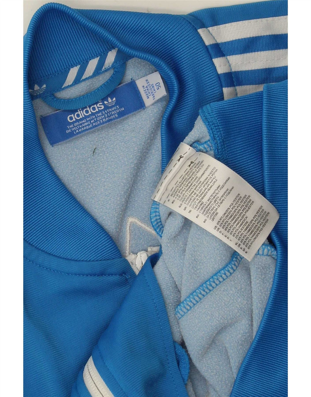 Adidas Herren Graphic Trainingsanzug Top Jacke IT 50 Mittelblaues Nylon