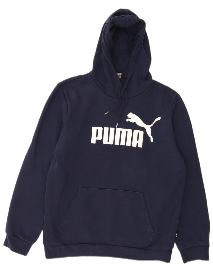 Puma Herren Grafik-Hoodie-Pullover aus Baumwolle in mittlerem Marineblau
